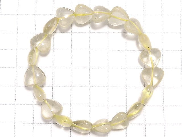 [Video][One of a kind] Libyan Desert Glass Vertical Hole Heart Bracelet NO.10