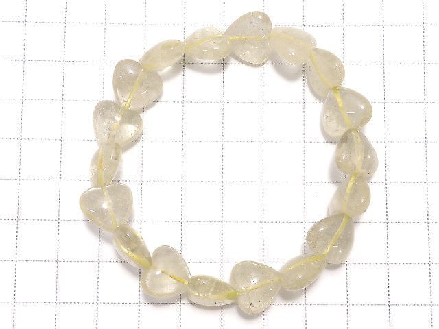 [Video][One of a kind] Libyan Desert Glass Vertical Hole Heart Bracelet NO.12