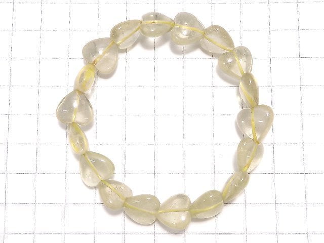 [Video][One of a kind] Libyan Desert Glass Vertical Hole Heart Bracelet NO.13