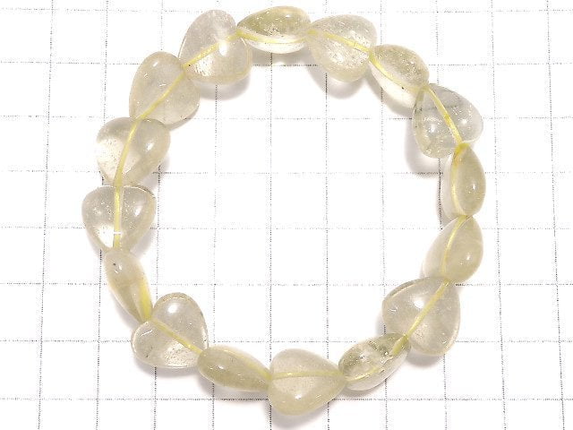 [Video][One of a kind] Libyan Desert Glass Vertical Hole Heart Bracelet NO.14