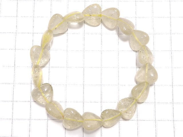 [Video][One of a kind] Libyan Desert Glass Vertical Hole Heart Bracelet NO.15