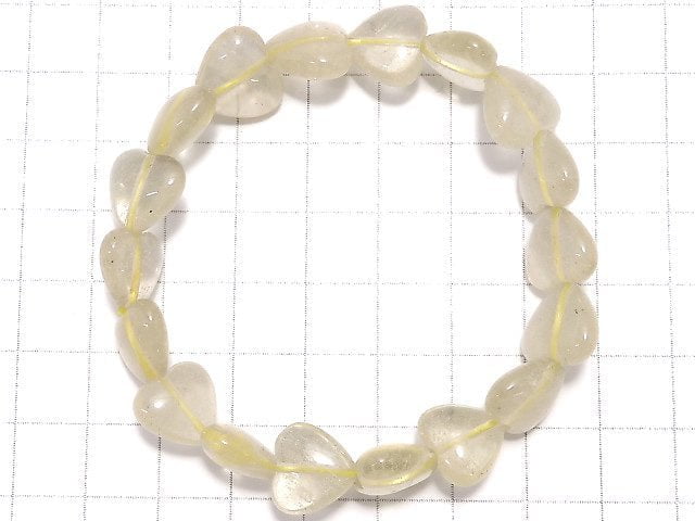 [Video][One of a kind] Libyan Desert Glass Vertical Hole Heart Bracelet NO.16