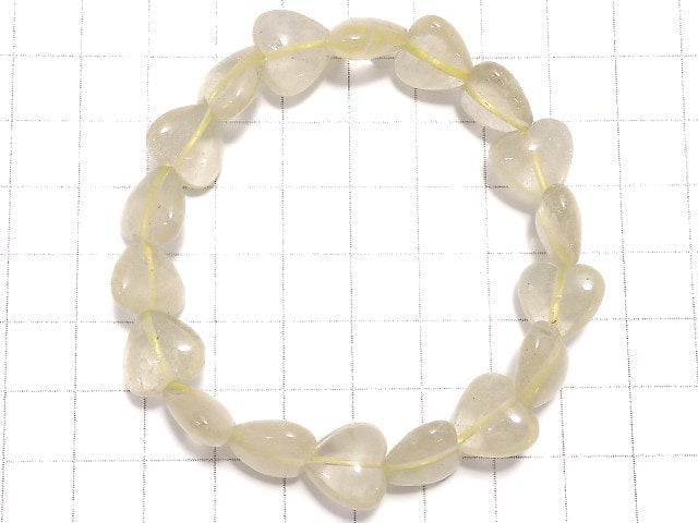 [Video][One of a kind] Libyan Desert Glass Vertical Hole Heart Bracelet NO.17