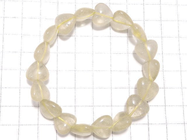 [Video][One of a kind] Libyan Desert Glass Vertical Hole Heart Bracelet NO.18