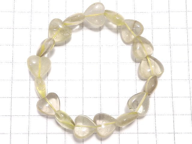 [Video][One of a kind] Libyan Desert Glass Vertical Hole Heart Bracelet NO.19