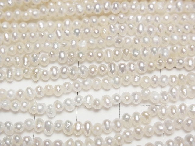[Video] Fresh Water Pearl AA++ Potato 3mm White 1strand beads (aprx.15inch/36cm)