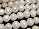 [Video] Fresh Water Pearl AA Wrinkle Potato 9mm White 1strand beads (aprx.13inch/33cm)
