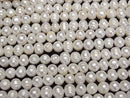 [Video] Fresh Water Pearl AA Wrinkle Potato 9mm White 1strand beads (aprx.13inch/33cm)