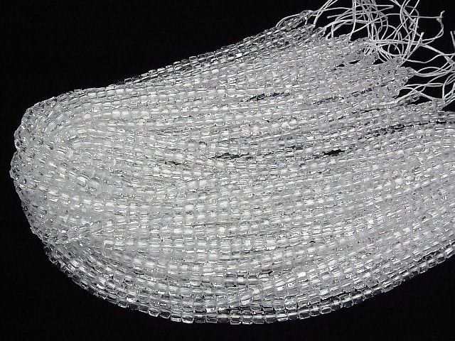 [Video]High Quality! Crystal (Smelted Quartz) AAA Cube Shape 4.5x4.5x4.5mm 1strand beads (aprx.15inch/36cm)