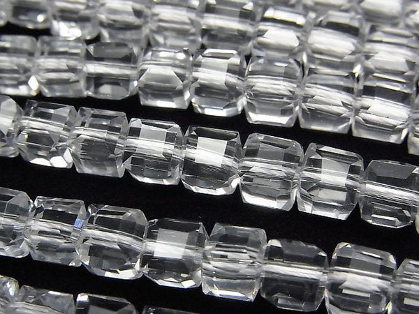 [Video]High Quality! Crystal (Smelted Quartz) AAA Cube Shape 6x6x6mm 1strand beads (aprx.15inch/36cm)