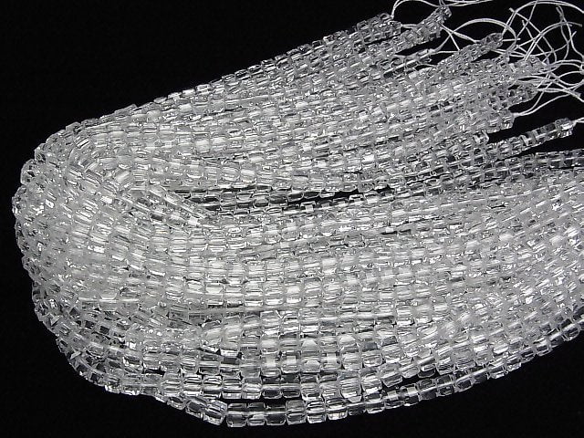 [Video]High Quality! Crystal (Smelted Quartz) AAA Cube Shape 6x6x6mm 1strand beads (aprx.15inch/36cm)
