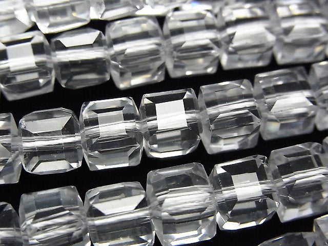 [Video]High Quality! Crystal (Smelted Quartz) AAA Cube Shape 7x7x7mm 1strand beads (aprx.15inch/36cm)