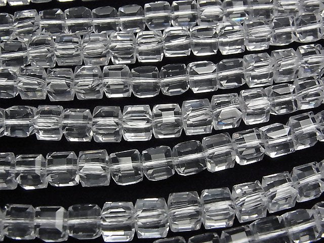 [Video]High Quality! Crystal (Smelted Quartz) AAA Cube Shape 7x7x7mm 1strand beads (aprx.15inch/36cm)