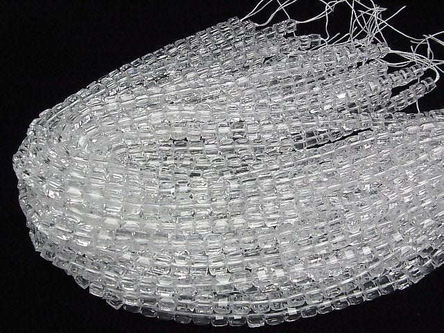 [Video]High Quality! Crystal (Smelted Quartz) AAA Cube Shape 7x7x7mm 1strand beads (aprx.15inch/36cm)
