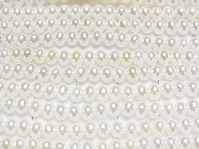 [Video]Shell Pearl White Rondelle 4x4x3mm 1strand beads (aprx.15inch/38cm)