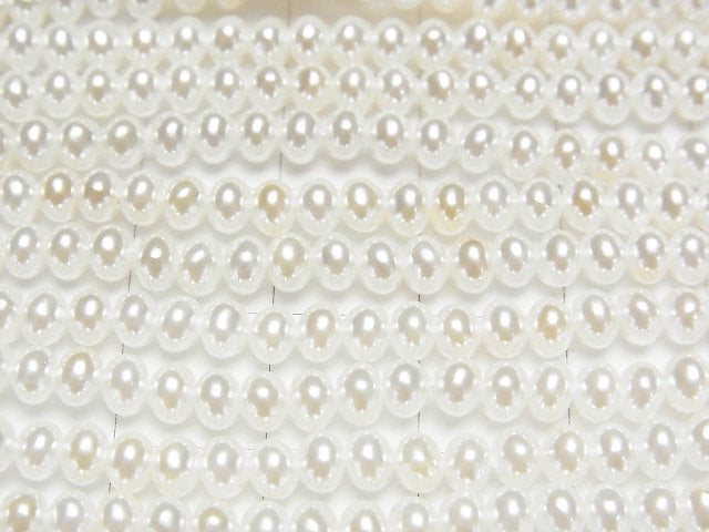 [Video]Shell Pearl White Roundel 4x4x3mm 1strand beads (aprx.15inch/38cm)