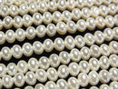 [Video]Shell Pearl Off-White Rondelle 4x4x3mm 1strand beads (aprx.15inch/38cm)