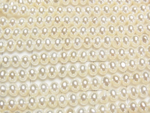 [Video]Shell Pearl Off-White Rondelle 4x4x3mm 1strand beads (aprx.15inch/38cm)