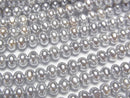 [Video]Shell Pearl Silver Rondelle 4x4x3mm 1strand beads (aprx.15inch/38cm)