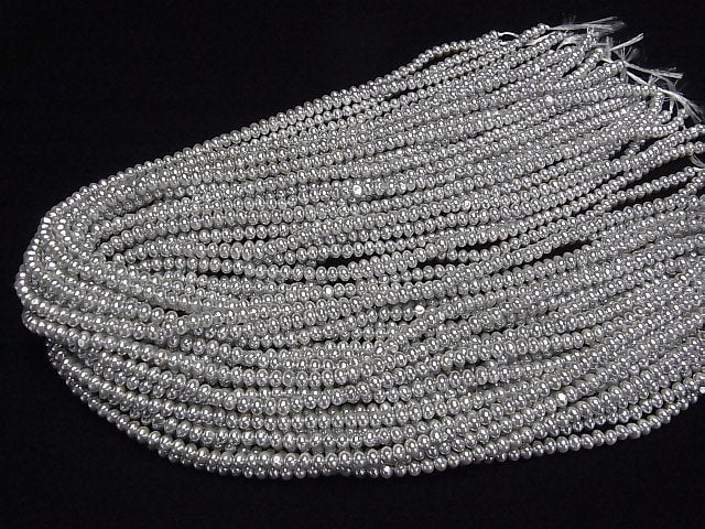 [Video]Shell Pearl Silver Roundel 4x4x3mm 1strand beads (aprx.15inch/38cm)