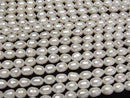 [Video] Fresh Water Pearl AA Rice 7x6x6mm White 1strand beads (aprx.13inch/33cm)