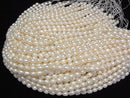 [Video] Fresh Water Pearl AA Rice 7x6x6mm White 1strand beads (aprx.13inch/33cm)