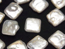 [Video]Fresh Water Pearl AA++ Loose stone Square 10-12mm White 5pcs