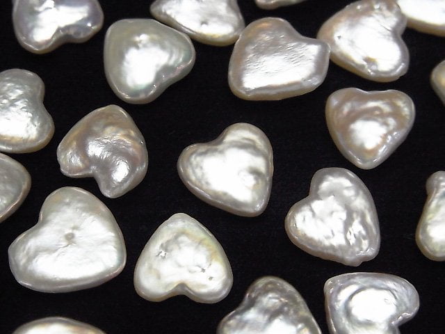 [Video] Fresh Water Pearl AA++ Loose stone Heart 10x10mm White 5pcs