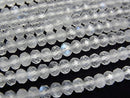 [Video]High Quality! Royal Blue Moonstone AA+ Faceted Button Rondelle 4x4x3mm 1strand beads (aprx.15inch/37cm)