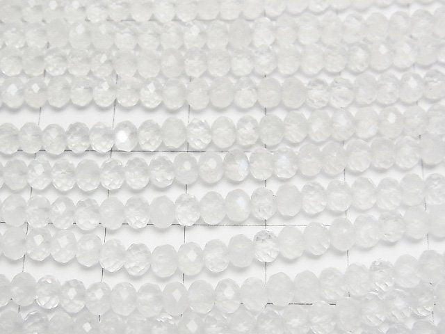 [Video]High Quality! Royal Blue Moonstone AA+ Faceted Button Rondelle 4x4x3mm 1strand beads (aprx.15inch/37cm)
