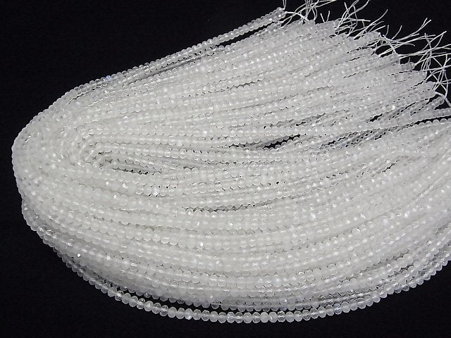 [Video]High Quality! Royal Blue Moonstone AA+ Faceted Button Rondelle 4x4x3mm 1strand beads (aprx.15inch/37cm)