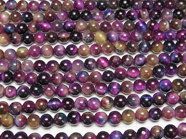 [Video] Mixed color Tiger's Eye AA++ Round 6mm 1strand beads (aprx.14inch/35cm)