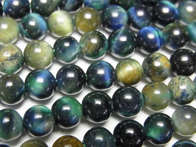 [Video] Mixed color Tiger's Eye AA++ Round 6mm 1strand beads (aprx.15inch/36cm)