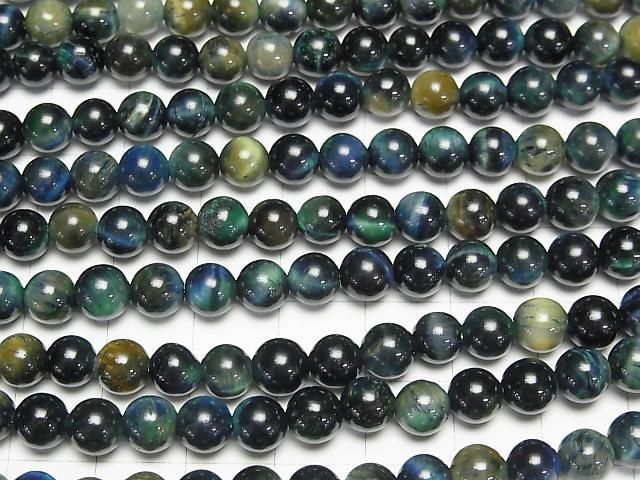 [Video] Mixed color Tiger's Eye AA++ Round 6mm 1strand beads (aprx.15inch/36cm)