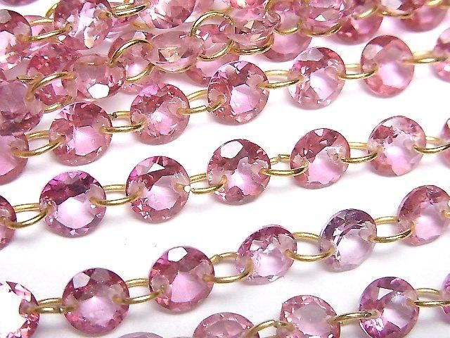 [Video]High Quality Pink Topaz AAA- Round Faceted 6x6mm [Double Hole] 1strand (13pcs)