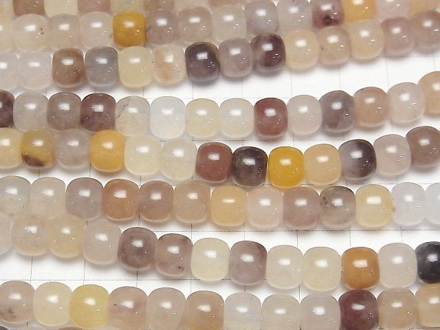 [Video] Multicolor Quartz Semi Round 8mm 1strand beads (aprx.15inch/36cm)