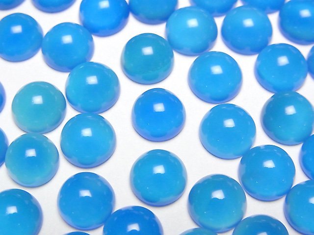 [Video] Light Blue Chalcedony AAA Round Cabochon 8x8mm 5pcs