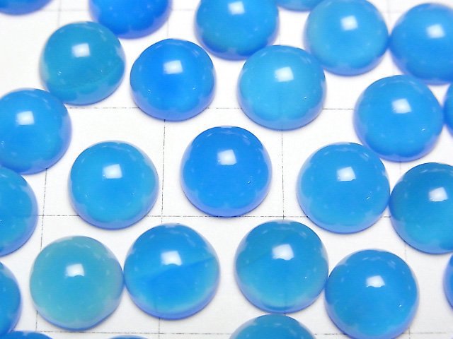 [Video] Light Blue Chalcedony AAA Round Cabochon 8x8mm 5pcs