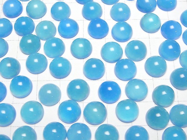 [Video] Light Blue Chalcedony AAA Round Cabochon 10x10mm 5pcs