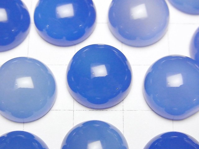 [Video] Blue Chalcedony AAA Round Cabochon 14x14mm 3pcs