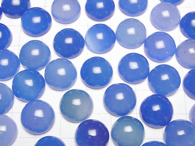 [Video] Blue Chalcedony AAA Round Cabochon 14x14mm 3pcs