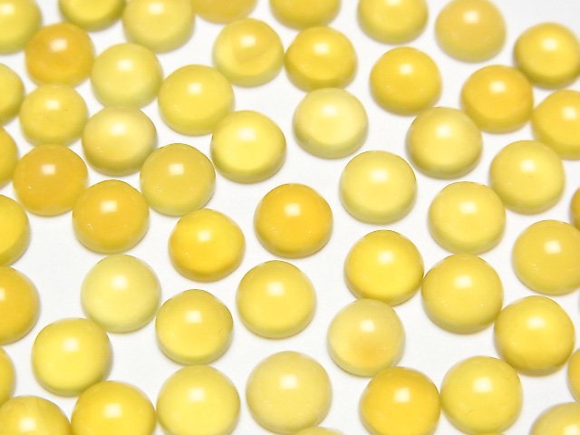 [Video] Yellow Chalcedony AAA Round Cabochon 6x6mm 5pcs