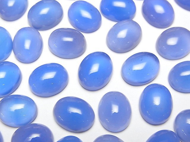 [Video] Blue Chalcedony AAA Oval Cabochon 10x8mm 5pcs