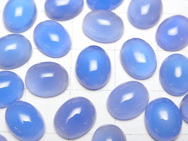 [Video] Blue Chalcedony AAA Oval Cabochon 10x8mm 5pcs