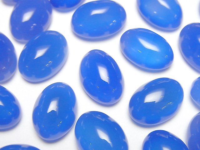 [Video] Blue Chalcedony AAA Oval Cabochon 14x10mm 4pcs