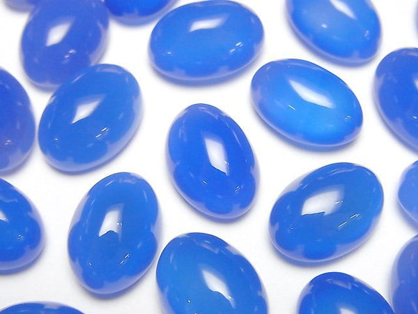 [Video] Blue Chalcedony AAA Oval Cabochon 14x10mm 4pcs