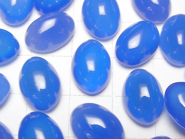 [Video] Blue Chalcedony AAA Oval Cabochon 14x10mm 4pcs