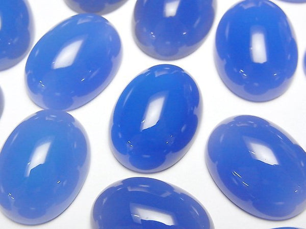 [Video] Blue Chalcedony AAA Oval Cabochon 20x15mm 2pcs