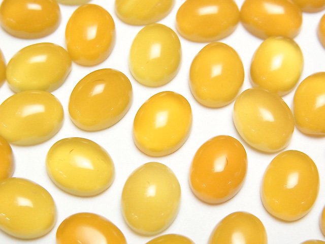 [Video] Yellow Chalcedony AAA Oval Cabochon 10x8mm 5pcs