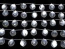 [Video] White Shell x Crystal AAA - Deformed Faceted Marquise 14x11mm 1strand (5pcs)
